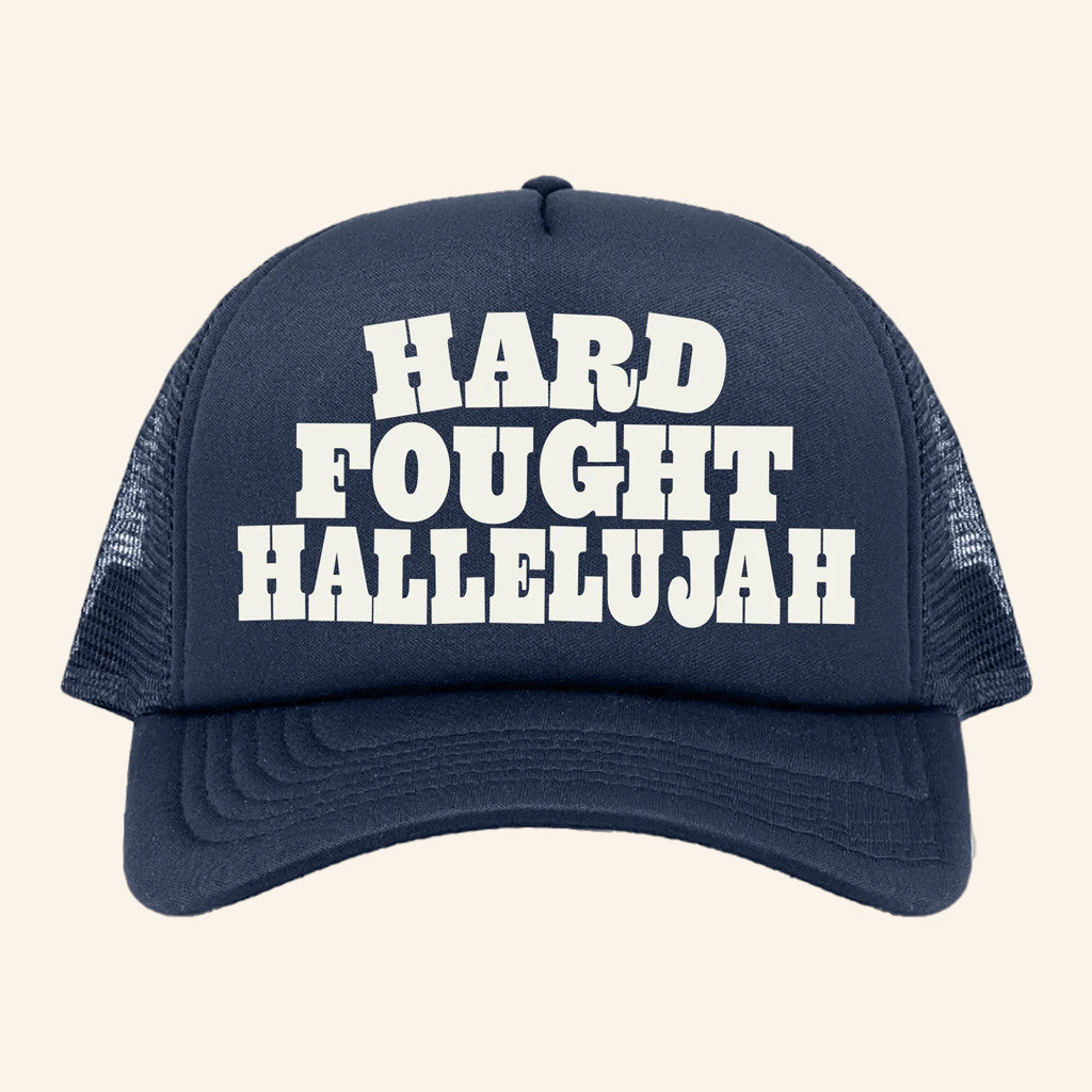 Brandon Lake Merch Hard Fought Hallelujah Stacked Trucker Hat Presents For Music Lovers - Lilybirchmarket