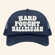 Brandon Lake Merch Hard Fought Hallelujah Stacked Trucker Hat Presents For Music Lovers - Lilybirchmarket