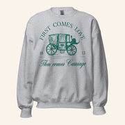 Bridgerton Merch First Comes Love Then Comes Sweatshirt Present For Wife - Lilybirchmarket