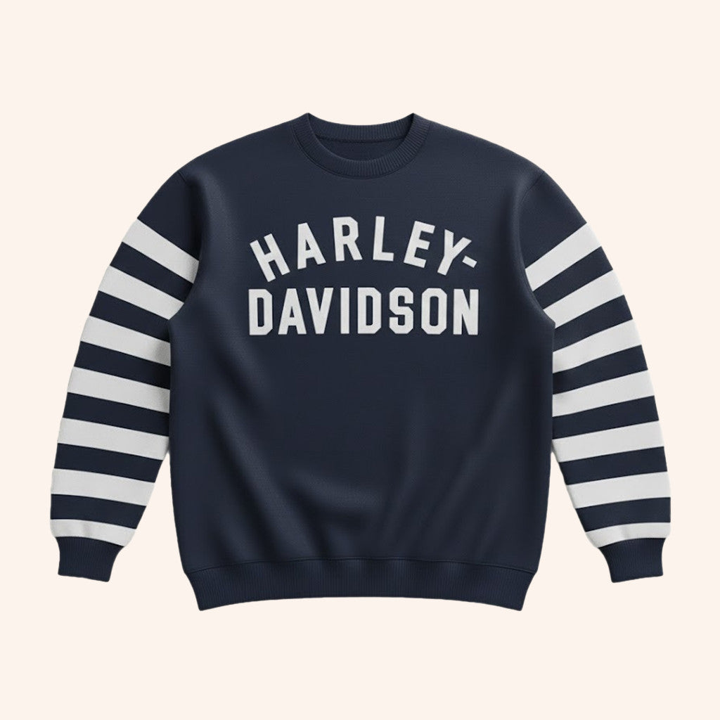 Bronson Reed Harley Davidson Striped Sweatshirt Unique Gifts For Boyfriend - Lilybirchmarket