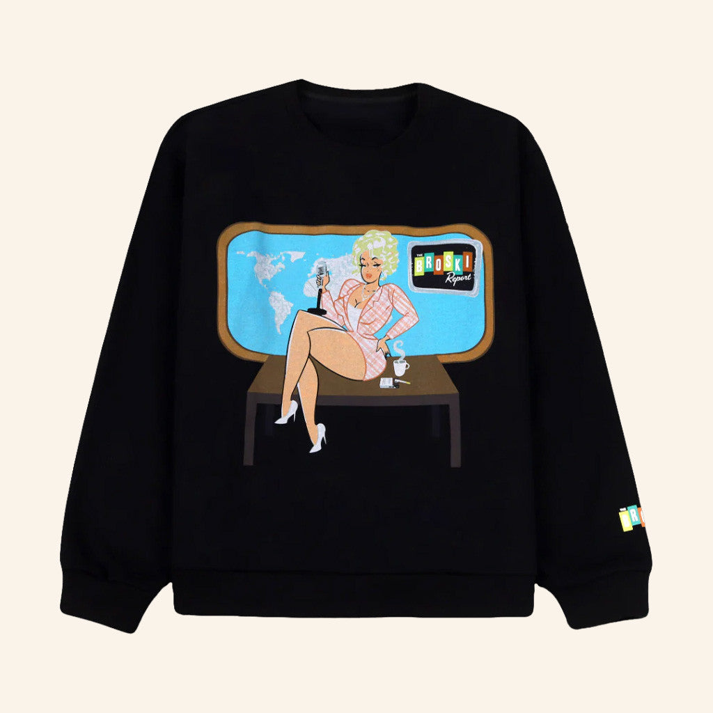 Broski Report Merch Broski News Watching Crewneck Sweatshirt Gift Ideas For Wife - Lilybirchmarket