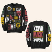 Bruno Mars Merch Bruno Mars Collectible 24K Magic World Tour Sweatshirt Gifts For Music Fans - Lilybirchmarket