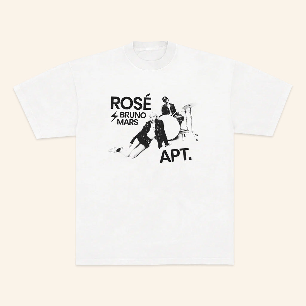 Bruno Mars Merch Bruno Mars X Rose APT White T-Shirt Gift Ideas For Music Lovers - Lily Birch Market