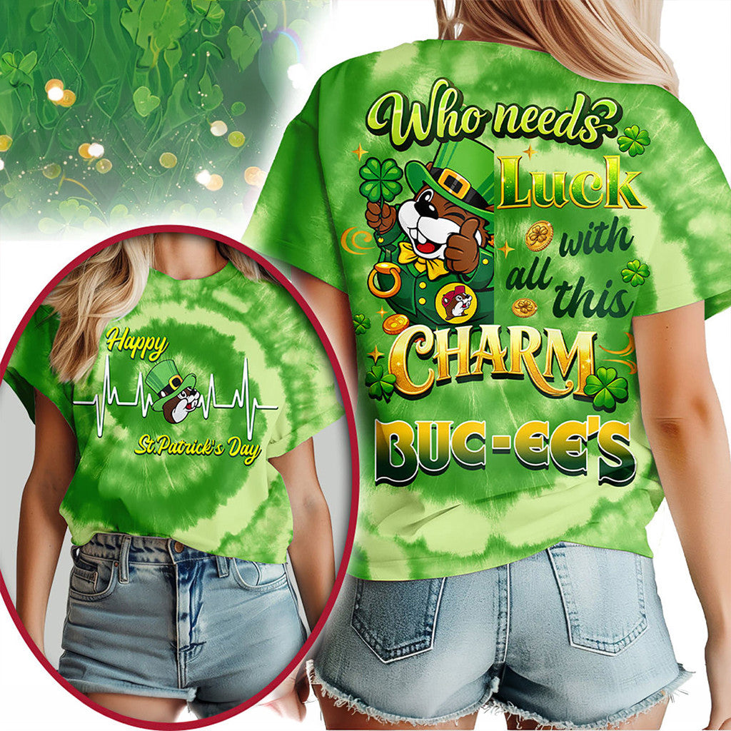  Buc-ee's Happy St Patrick's Day T-Shirt Who Needs Luck With All This Charm Buc-ee's Merch - TradiViet