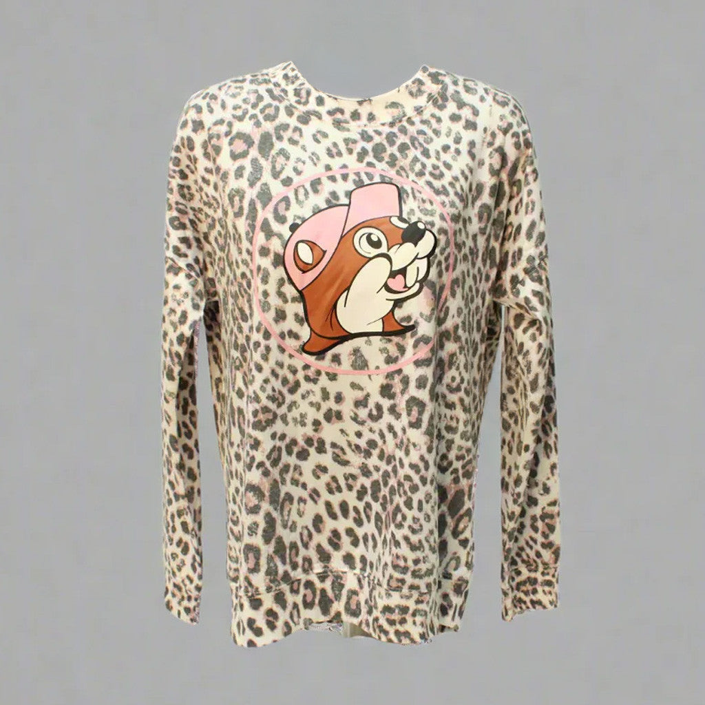 Buc Ee's Merch Buc-ee's Leopard Print Sweatshirt Gifts For Girlfriend - Lilybirchmarket
