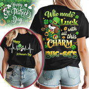  Buc ee's St Patrick's Day Luck With This Charm Beaver Heartbeat Shirt St Patrick's Day Gifts - TradiViet