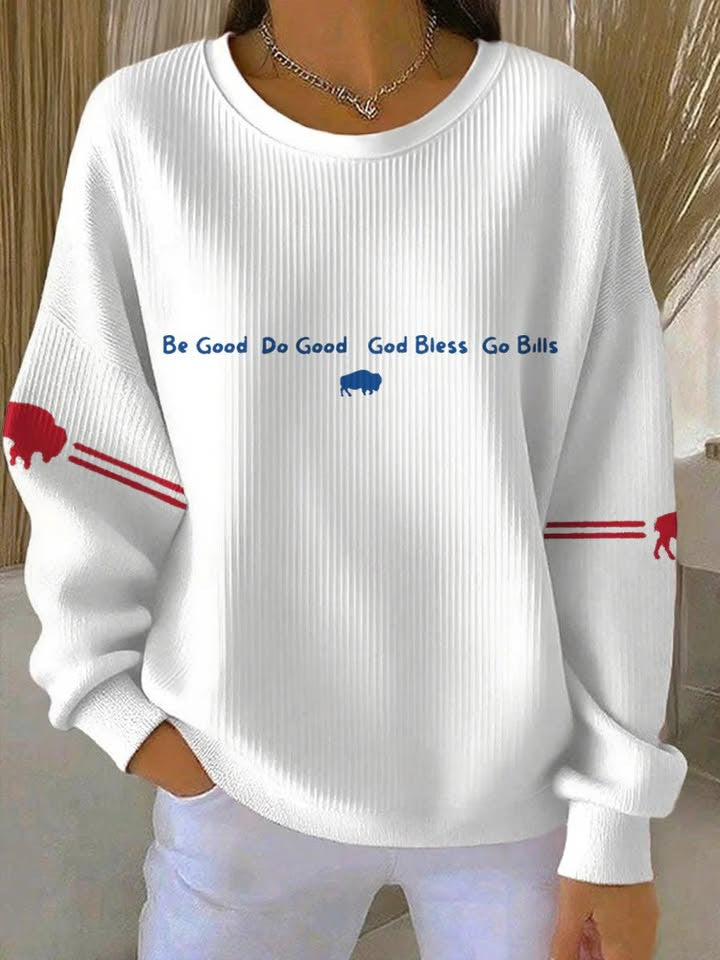 Buffalo Football Sweatshirt Game Day Apparel Be Good Do Good God Bless Go B Sweatshirt - Lilybirchmarket