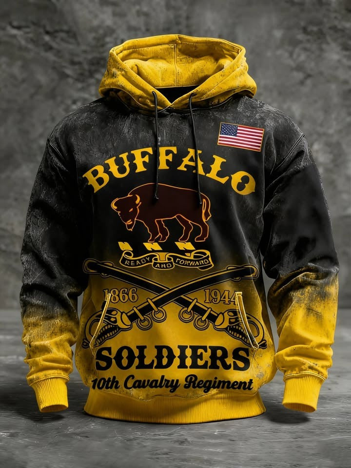 Buffalo Soldiers 10th Cavalry Regiment Hoodie African American Military Tribute Merch Gifts - Lilybirchmarket