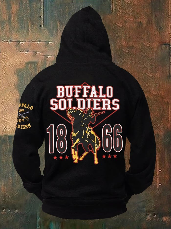 Buffalo Soldiers 1866 Hoodie African American Heroes Black Pride Apparel Gifts For Men - Lilybirchmarket