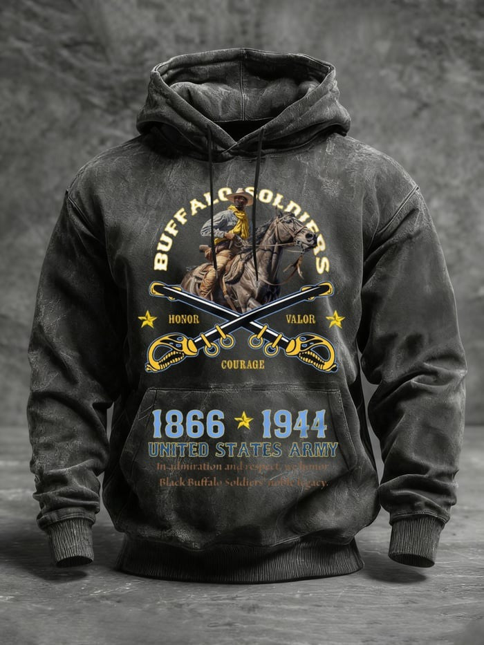 Buffalo Soldiers Hoodie 1866 1944 US Army Merch African American Heroes Apparel Gifts - Lilybirchmarket