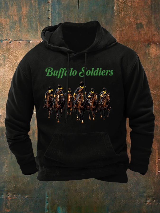 Buffalo Soldiers Hoodie African American Military Tribute Apparel Gifts For Patriot Men - Lilybirchmarket