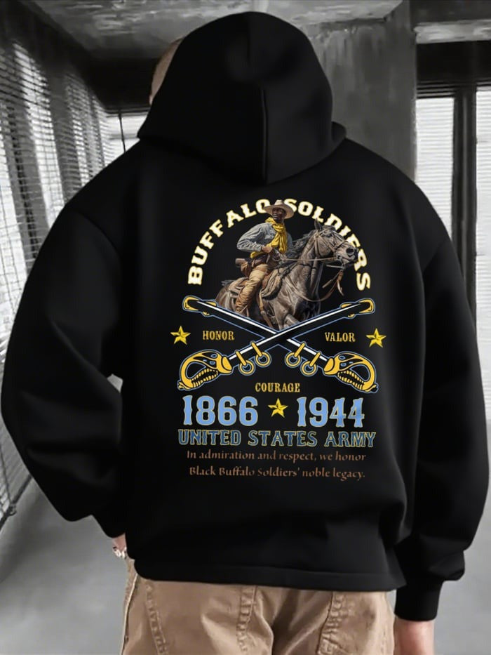 Buffalo Soldiers Hoodie US Army African American History Merch Gifts For Army Veteran - Lilybirchmarket