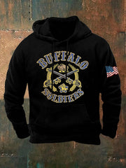 Buffalo Soldiers Hoodie USA Flag African American Heroes Apparel Gifts For Men - Lilybirchmarket