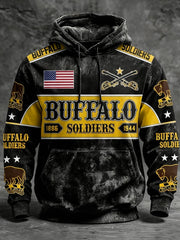 Buffalo Soldiers Hoodie USA Flag African American Heroes Black Pride Apparel Gifts Ideas - Lilybirchmarket