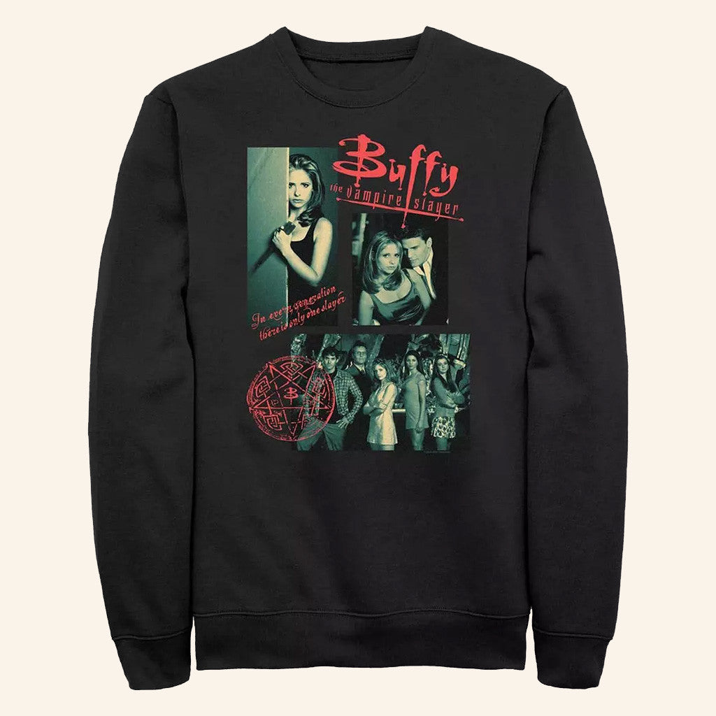 Buffy The Vampire Slayer Merch Multi Image Sweatshirt Gifts For Movie Lovers - Lilybirchmarket