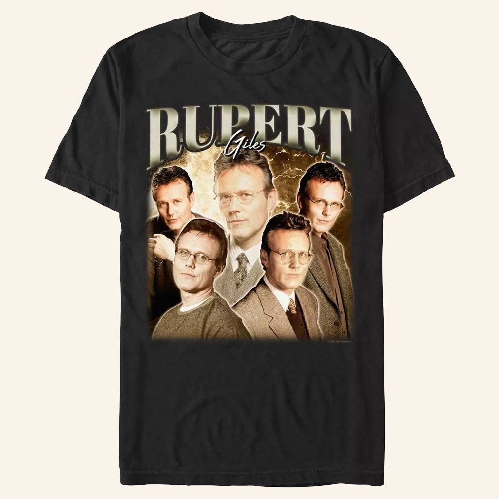 Buffy The Vampire Slayer Merch Rupert Giles Collage Retro T-Shirt Gifts For Movie Fans - Lily Birch Market