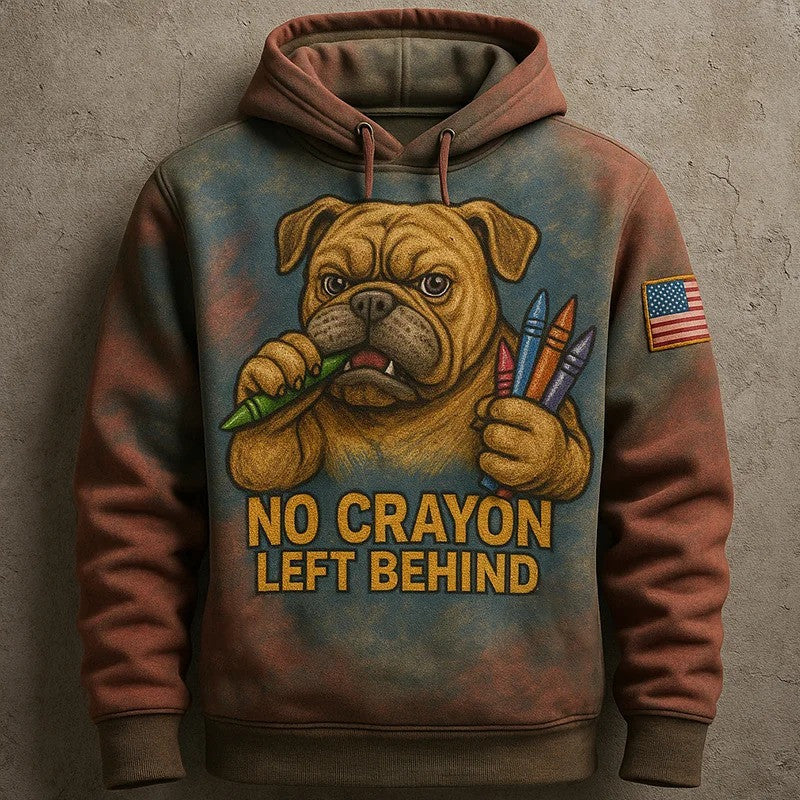 Bulldog USMC Veteran Crayon Eater Hoodie No Crayon Left Behind Marine Corps Veteran Clothes - Lilybirchmarket