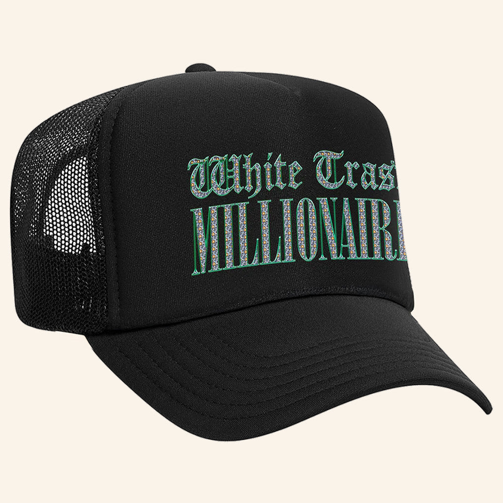 Bunnie XO Merch White Trash Millionaire Trucker Hat Christmas Presents For Boyfriend - Lilybirchmarket
