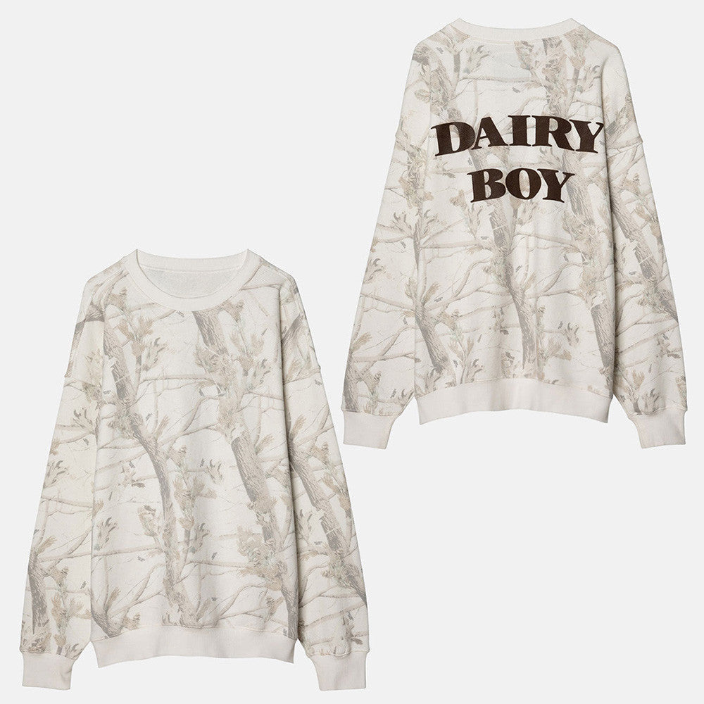 Butterfly Camouflage Dairy Boy Sweatshirt Woodland Camo Sweatshirt First Fathers Day Gift Ideas - Lilybirchmarket