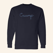 Caamp Merch Chain Stitch Crewneck Sweatshirt Navy Gift Ideas For Him - Lilybirchmarket
