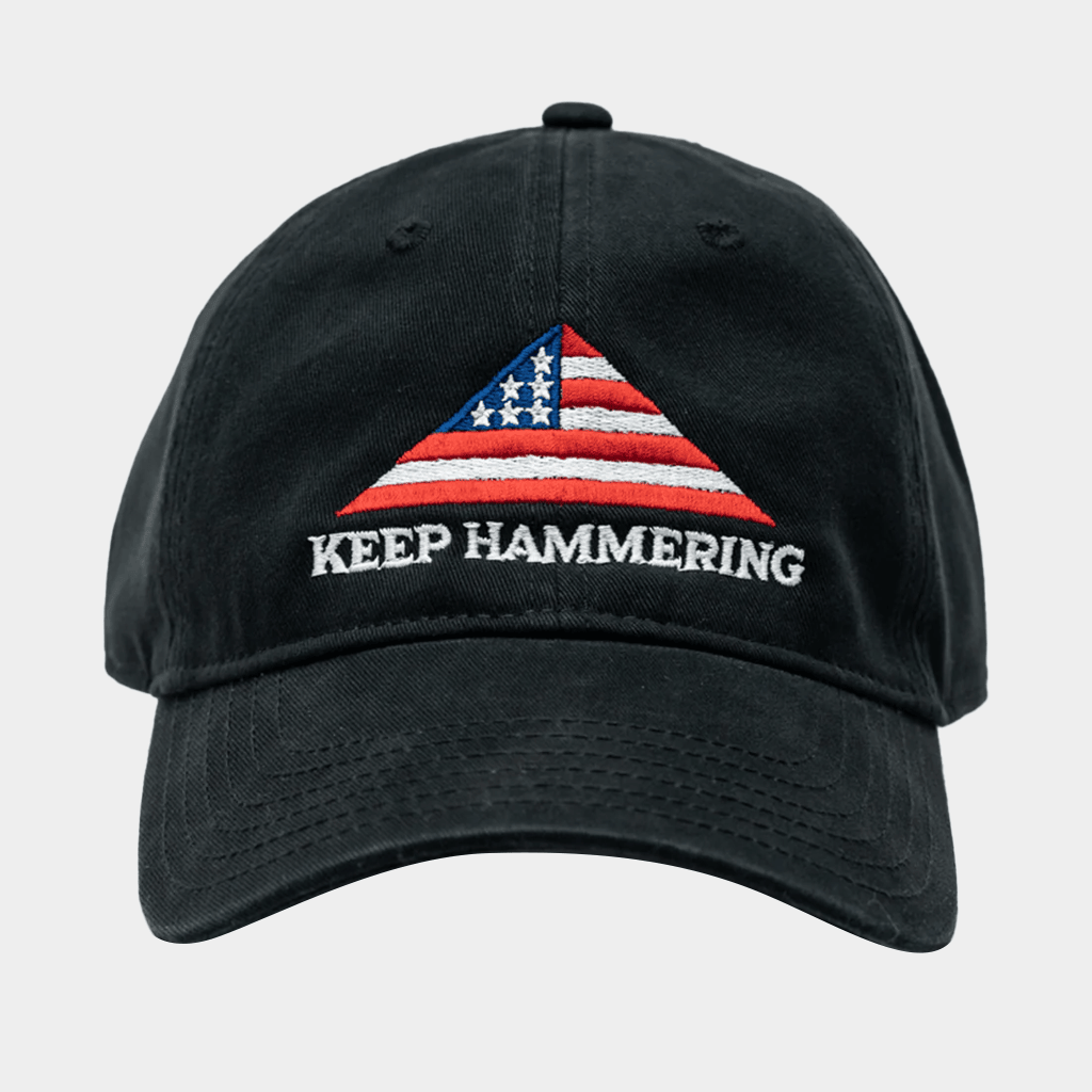 Cameron Hanes Merch Keep Hammering Flag Hat Embroidered Gifts For Dad - Lilybirchmarket