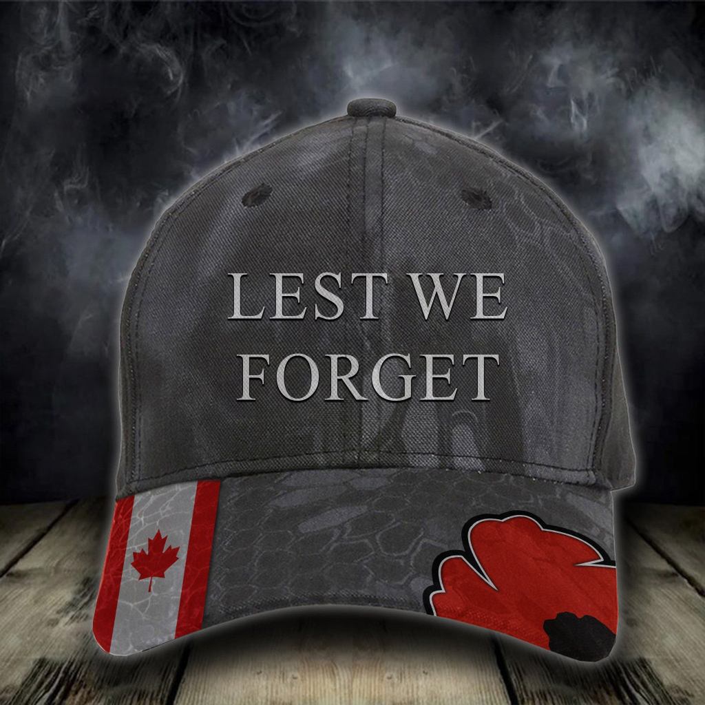 Canada Lest We Forget Hat Poppy Canada Veterans Remembrance Memorial Hat - Lilybirchmarket