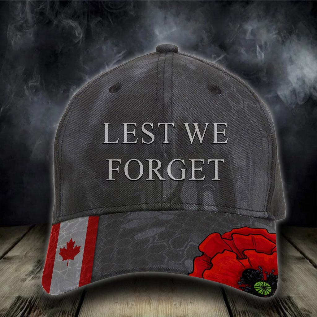 Canada Lest We Forget Hat Poppy Day Canadian Hat Memorial Gift Ideas - Lilybirchmarket