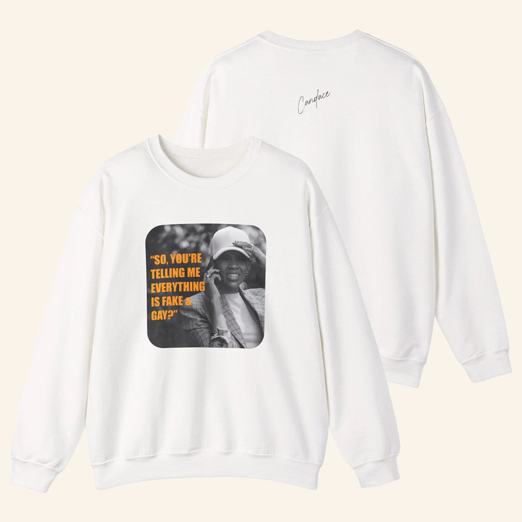 Candace Owens Merch Fake And Gay Crewneck Sweatshirt Gift Ideas For Her - Lilybirchmarket