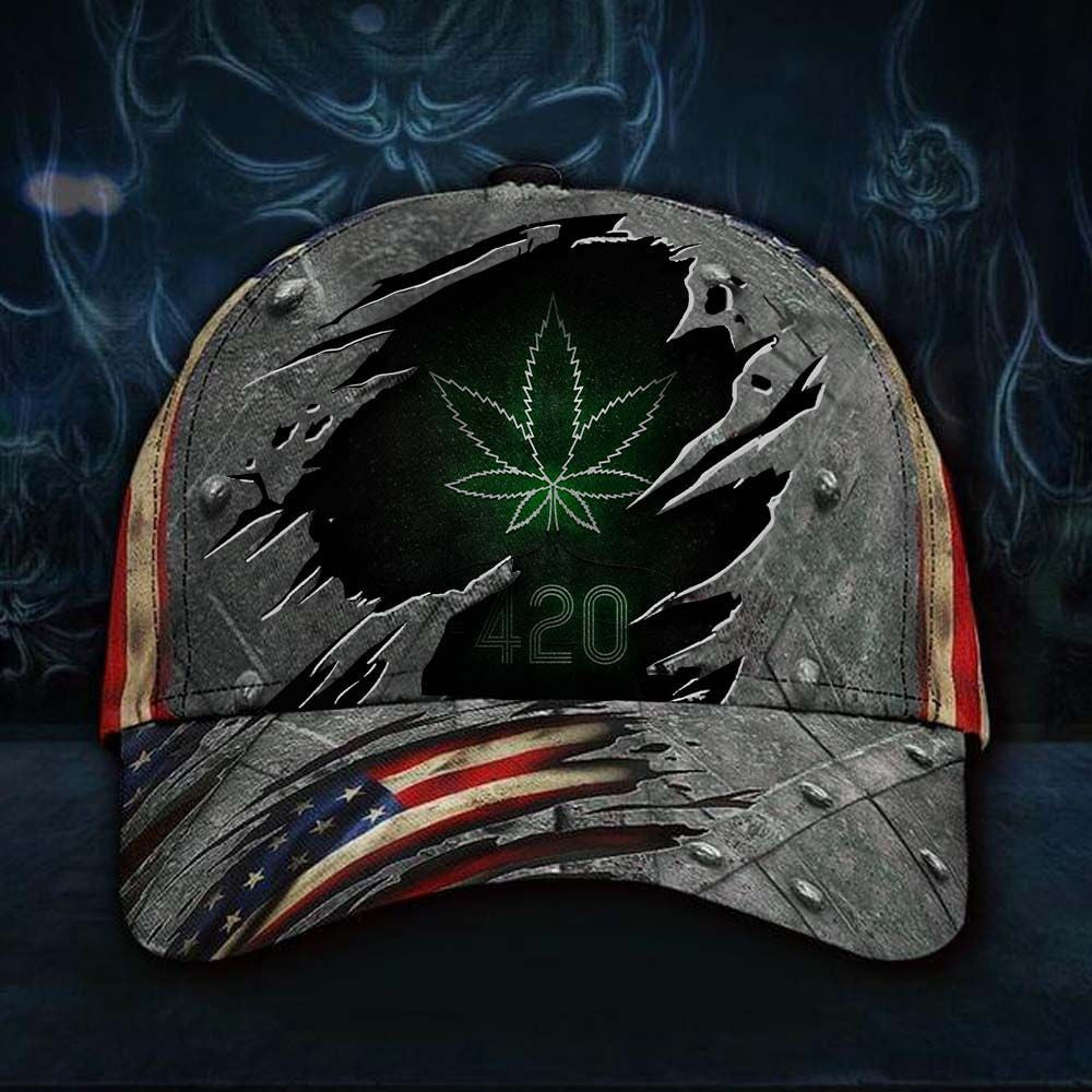 Cannabis Culture 420 3D Hat Marijuana American Flag Cap Dad Hat Gift For Men Father's Day Gift - Lilybirchmarket