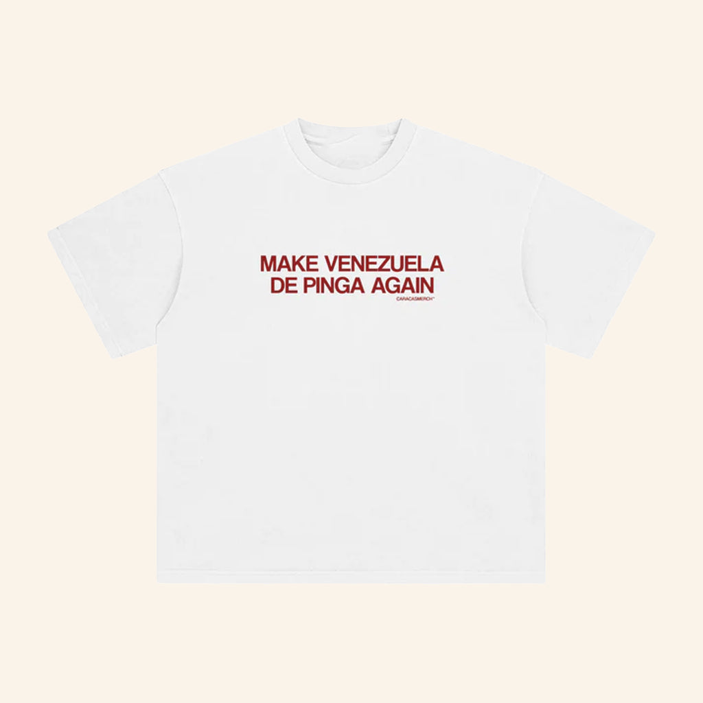 Caracas Merch Make Venezuela De Pinga White T-Shirt Support Venezuela Merch Gifts Ideas - Lily Birch Market
