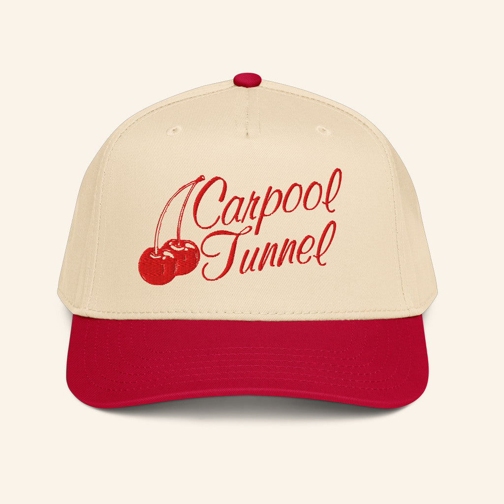 Carpool Tunnel Merch Cherry Embroidered Hat Presents For Music Lovers - Lilybirchmarket