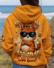 Cat Apparently I Have An Attitude Hoodie Fun Cool Sunglasses Pullover Gift For Mom - Lilybirchmarket