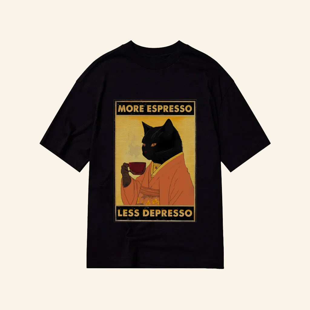 Cat More Espresso Less Decrease T-Shirt Cat Coffee Shirt Best Gifts For Coffee Lovers - Lily Birch Market