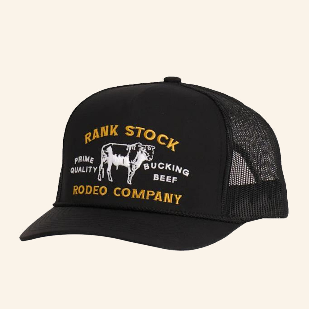 Cavender's Merch Hooey Black Rank Stock Rodeo Co Patch Mesh Cap Embroidered Gift For Him - Lilybirchmarket