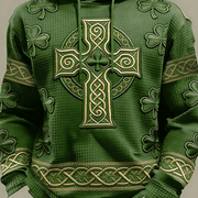 Celtic Cross St Paddys Day Hoodie St Patrick's Day Apparel Cool Gift For Men - Lilybirchmarket