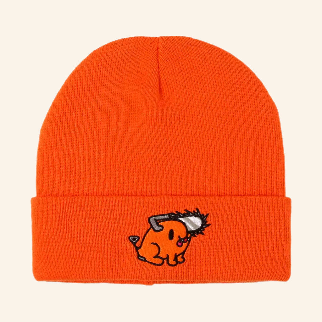 Chainsaw Man Merch Pochita Embroidered Beanie Unique Gifts For Friends - Lilybirchmarket