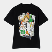 Chainsaw Man Merch Reze Arc The Movie X Glamb Denji T-Shirt Black Gifts For Anime Lovers - Lily Birch Market