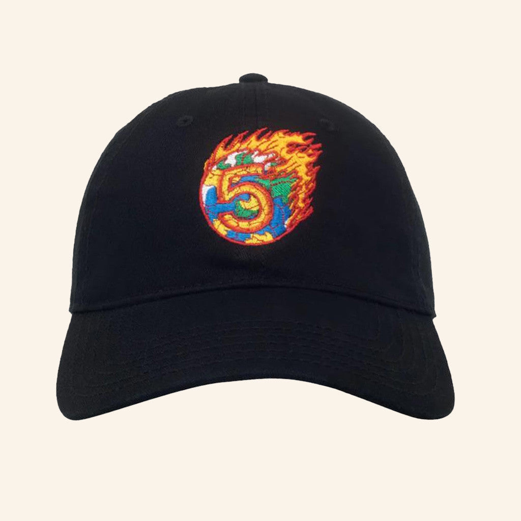 Channel 5 Merch Embroidered On Fire Black Hat Gifts For Dad - Lilybirchmarket