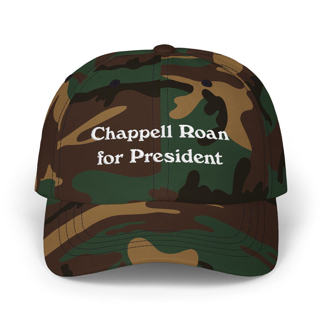 Chappell Roan Merch Tour 2025 Chappell Roan For President Embroidered Camo Hat - Lilybirchmarket
