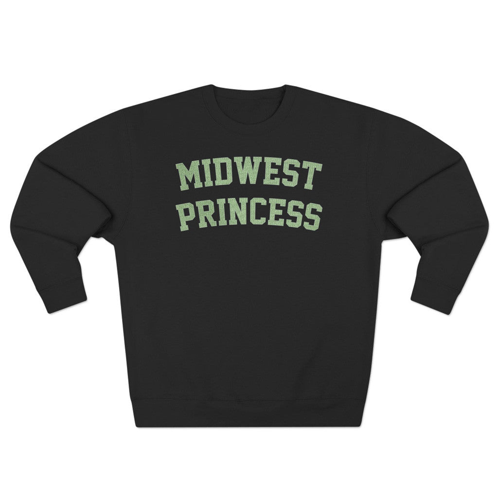 Chappell Roan Merch Tour 2025 Chappell Roan Midwest Princess Collegiate Sweatshirt Black - Lilybirchmarket
