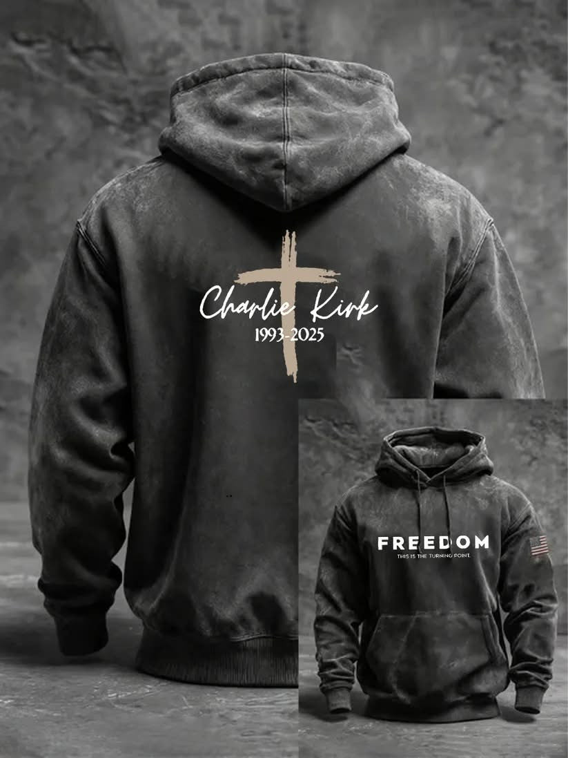 Charlie Kirk 1993 2025 Freedom Hoodie This Is The Turning Point Hooded Sweatshirt Memorial Gift - Lilybirchmarket