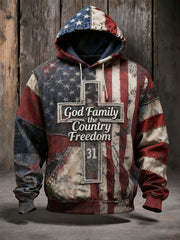 Charlie Kirk 31 Hoodie God Family The Country Vintage American Flag Christian Cross Clothing - Lilybirchmarket