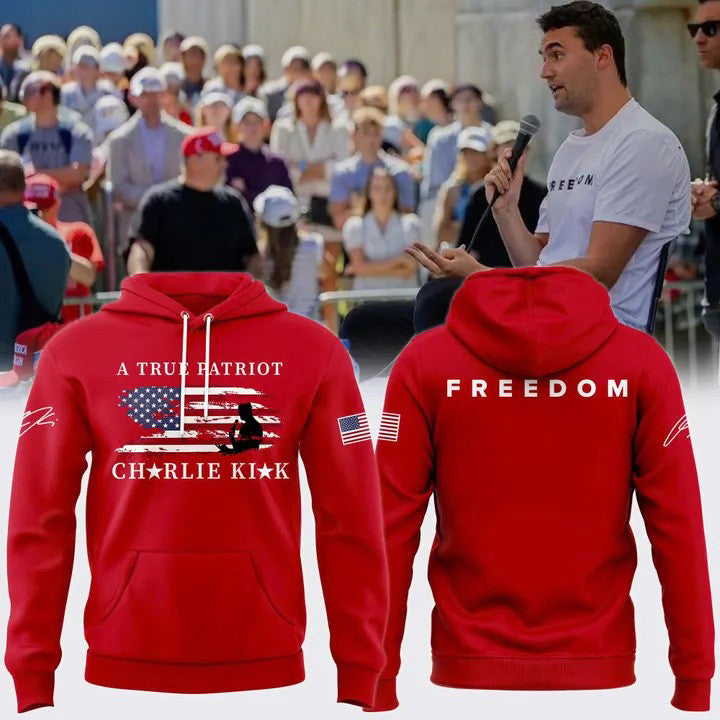 Charlie Kirk A True Patriot Hoodie Signed Signature Turning Point USA Tribute Memorial Gear - Lilybirchmarket