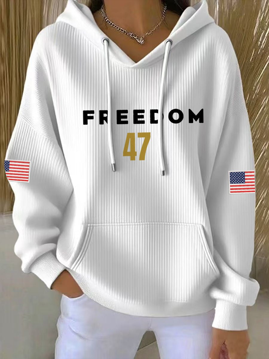 Charlie Kirk Freedom 47 Hoodie USA Flag Charlie Kirk Funeral Merch Gift For Supporters - Lilybirchmarket