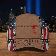 Charlie Kirk Freedom Cap Bloodstain Charlie Kirk Memorial Gifts For Conservative Support - Lilybirchmarket