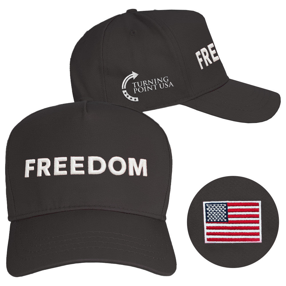 Charlie Kirk Freedom Hat Black Embroidered Charlie Kirk Hats Turning Point USA Merchandise Store - Lilybirchmarket