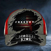 Charlie Kirk Freedom Hat Bloodstain Charlie Kirk Memorial Merch Best Gifts For Supporters - Lilybirchmarket