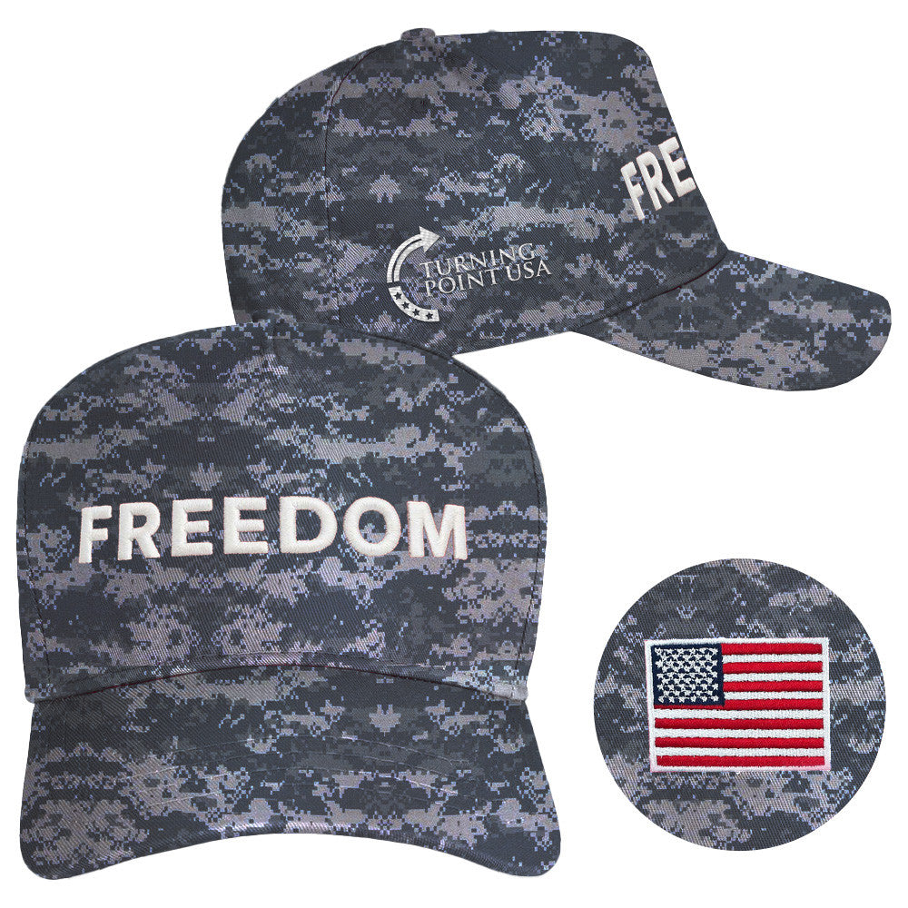 Charlie Kirk Freedom Hat Camo Embroidered Charlie Kirk Hats Turning Point USA Merch Gifts - Lilybirchmarket