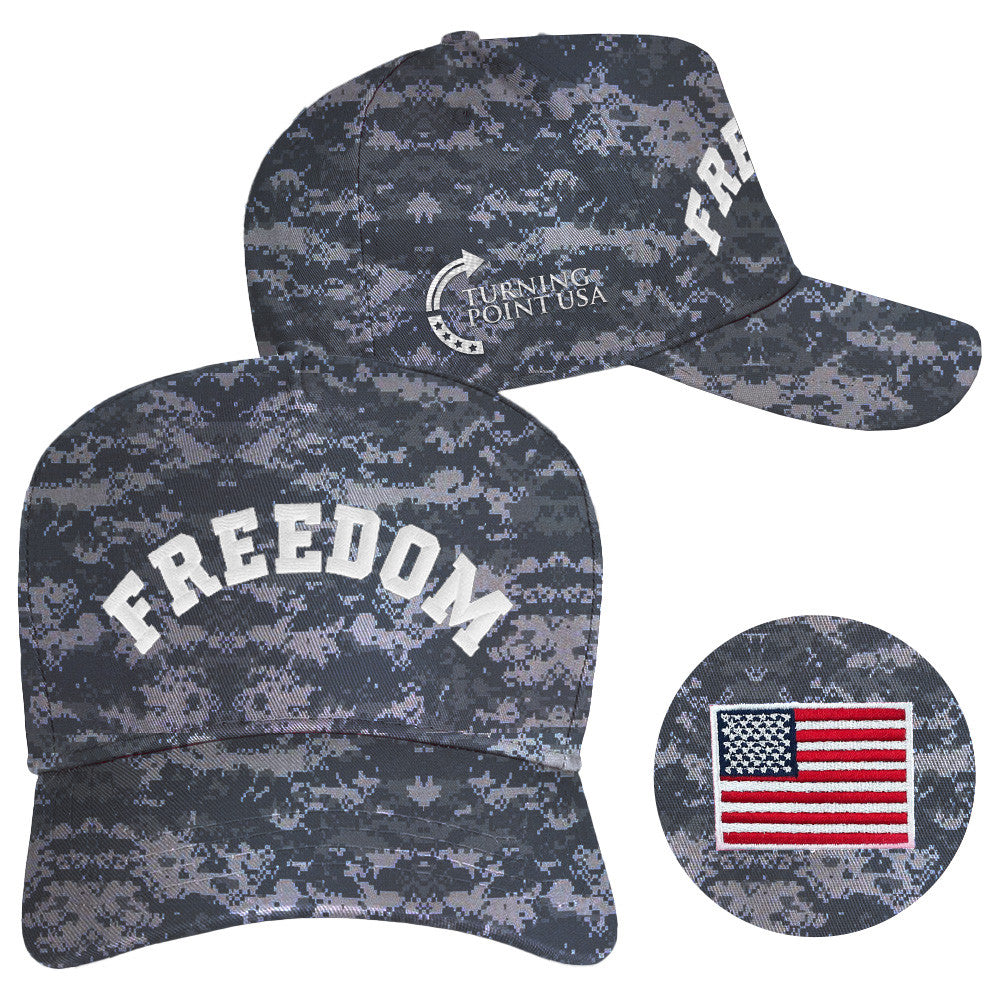 Charlie Kirk Freedom Hat Camo Embroidered Turning Point USA Merch Charlie Kirk Hat Gifts For Dad - Lilybirchmarket