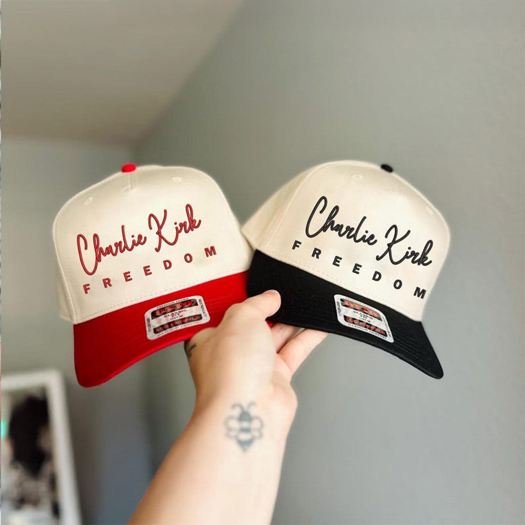 Charlie Kirk Freedom Hat Embroidered Charlie Kirk Hat Make America Great Again Donald Trump Merch - Lilybirchmarket